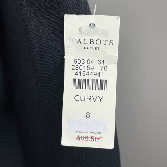 NEW Talbots Pants Womens 8 black straight leg ankle preppy classic - Picture 5 of 9